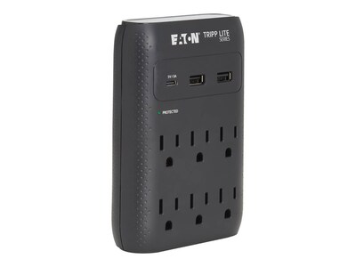 Tripp Lite 1080 Joules Protect It 6-Outlet Surge Protector w  5-15R Outlets, USB-C, USB-A - Black, SK60CB                        , 41859016, Surge Suppressors