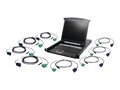 IOGEAR 8-Port LCD KVM Switch with (8) USB Cables, GCL1808KITU, 11154398, KVM Displays & Accessories