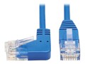 Tripp Lite Left-Angle Cat6 Gigabit Molded Slim UTP Ethernet Cable, Blue, 15ft, N204-S15-BL-LA, 38026986, Cables