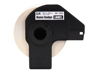 Brother 2.3 x 3.4 DK1234 Adhesive Name Badge White Paper Labels for QL-700, QL-710W, QL-720NW (260 Labels), DK1234, 21003631, Paper, Labels & Other Print Media