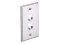 Panduit Single Gang, Vertical Faceplate for (2) Mini-Com Modules, Stainless Steel, CFP2SY, 30855974, Premise Wiring Equipment
