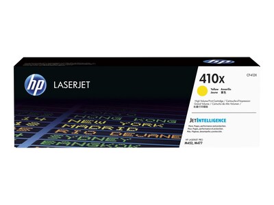 HP 410X (CF412X) High Yield Yellow Original LaserJet Toner Cartridge w  JetIntelligence, CF412X, 30686082, Toner and Imaging Components - OEM