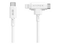 Targus HyperJuice USB-C and Lightning Hybrid Silicone Cable, White, 1.5m, HJ4010WHGL, 41834340, Cables Targus HyperJuice USB-C and Lightning Hybrid Silicone Cable, White, 1.5m, HJ4010WHGL, 41834340, Cables