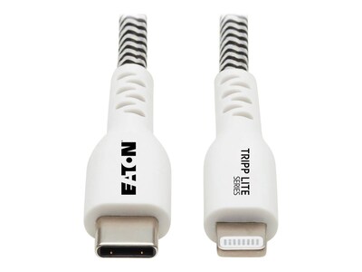 Tripp Lite MFi Certified Heavy-Duty USB-C to Lightning Sync ChargeCable with Status LED, White, 3ft, M102-003-HD-SL, 41264687, Cables