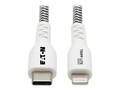 Tripp Lite MFi Certified Heavy-Duty USB-C to Lightning Sync ChargeCable with Status LED, White, 3ft, M102-003-HD-SL, 41264687, Cables