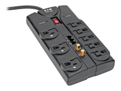 Tripp Lite Protect It! Surge (8) Outlet (6 Transformers) 8ft Cord 2160 Joules, TLP808TELTV, 223876, Surge Suppressors