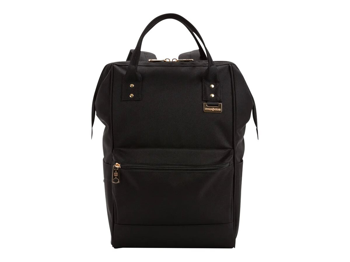 SWISSGEAR 3576 Artz Dr Bag Backpack - Black with Gold Hardware