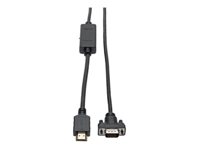 Tripp Lite HDMI to Low-Profile HD15 VGA M M 1080p @60Hz Active Converter Cable, Black, 15ft, P566-015-VGA, 34247239, Cables