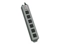 Tripp Lite Power Strip (6) 5-15R Right-angle Outlets, 15ft cord, All Metal, Lighted Master Switch, UL24RA-15, 13797012, Power Strips