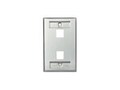 Leviton 2-Port Single-Gang QuickPort Wall Plate w Designation Windows, Stainless Steel, 43080-1L2, 35196242, Premise Wiring Equipment Leviton 2-Port Single-Gang QuickPort Wall Plate w Designation Windows, Stainless Steel, 43080-1L2, 35196242, Premise Wiring Equipment