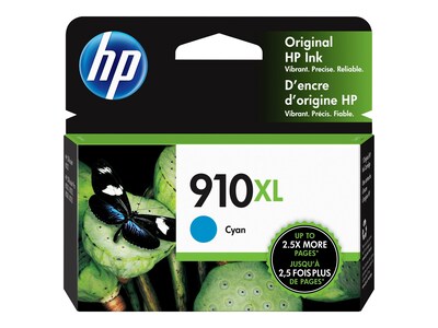 HP 910XL (3YL62AN) High Yield Cyan Original Ink Cartridge, 3YL62AN#140, 36993075, Ink Cartridges & Ink Refill Kits - OEM