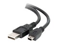 C2G USB 2.0 Type A to Mini-B M M Cable, Black, 2m, 27005, 290254, Cables