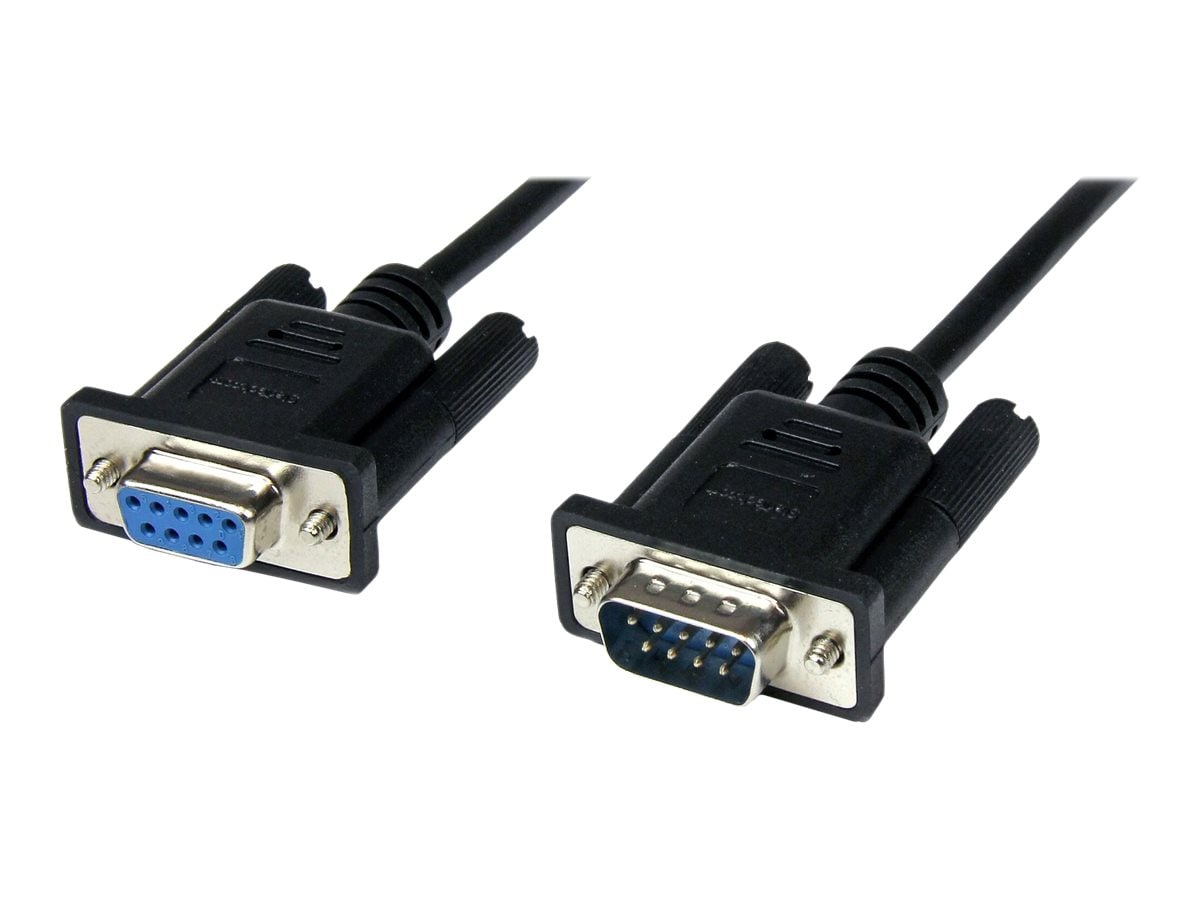 StarTech.com DB9 F M Serial Null Modem Cable, Black, 1m (SCNM9FM1MBK)