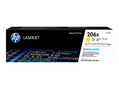 HP 206X (W2112X) High Yield Yellow Original LaserJet Toner Cartridge , W2112X, 38205757, Toner and Imaging Components - OEM