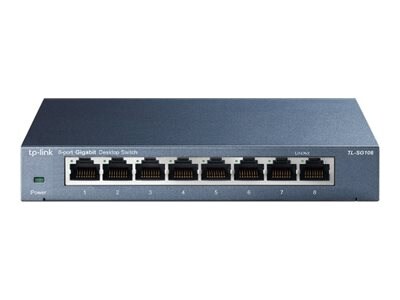 TP-LINK 8-Port GbE Desktop Steel Cased Switch w IEEE 802.1p QoS, TL-SG108, 16100461, Network Switches