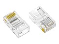 Axiom RJ45 CAT5e UTP Feed-Thru Plug, Solid Stranded Wire, 50 Micron, 100-pack, RJ45C5UF100-AX, 41594112, Cable Accessories