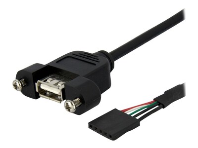 StarTech.com Panel Mount USB Cable - USB A to Motherboard Header Cable F F, 3ft, USBPNLAFHD3, 16365725, Cables