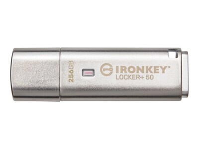 Kingston 256GB IronKey Locker+ 50 USB Type-A Flash Drive, IKLP50/256GB, 41716348, Flash Drives