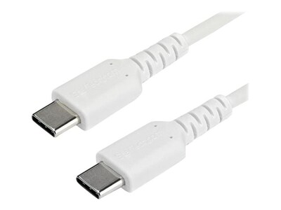StarTech.com Durable Fast Charge & Sync USB C to C Aramid Fiber 60W Cable, White, 1m, RUSB2CC1MW, 37873711, Cables