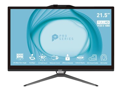 MSI PRO AP222T 13M-068US - Intel Pentium G7400 3.7GHz - 1x4GB DDR4 RAM - 128GB SSD - 21.5Inch, PAP222T13M068                 , 41834397, Desktops - All-in-One