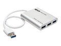 Tripp Lite 4-Port Portable USB 3.0 SuperSpeed Mini Hub, Aluminum, U360-004-AL, 30955297, USB & Firewire Hubs