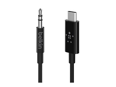Belkin 3.5mm to USB-C M M Audio Aux Cable, Black, 3ft, F7U079BT03-BLK, 37485574, Cables Belkin 3.5mm to USB-C M M Audio Aux Cable, Black, 3ft, F7U079BT03-BLK, 37485574, Cables