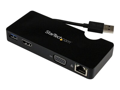 StarTech.com Portable Laptop Docking Station - HDMI or VGA - USB 3.0, USB3SMDOCKHV, 17789896, Docking Stations & Port Replicators