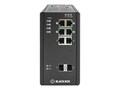 Black Box 6-Port GbE PoE+ L2+ Mngd Industrial Switch w 2xSFP, Extreme Temp Range, LIE1082A, 35759228, Network Switches