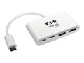 Tripp Lite 4-Port USB 3.1 Gen 1 Portable Hub, USB-C to (2) USB-A, (2) USB-C, White, U460-004-2A2C, 33947971, USB & Firewire Hubs