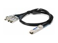 AddOn Dell Compatible 100GBase-CU QSFP28 to 4xSFP28 Passive Twinax Direct Attach Cable, 3m, TAA, 470-ABQB-AO, 38002669, Cables
