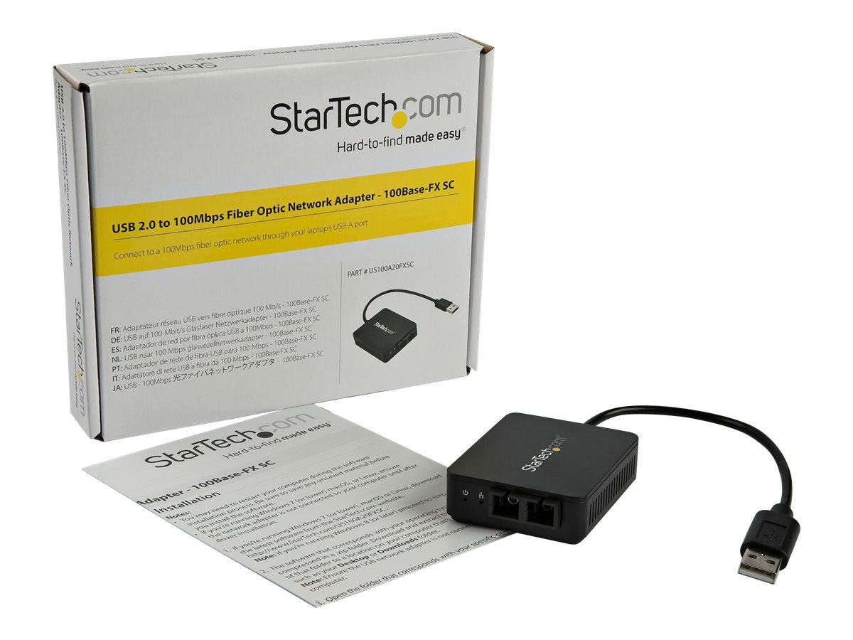 StarTech.com USB 2.0 to 100Base-FX SC Fiber Optic Converter (US100A20FXSC)