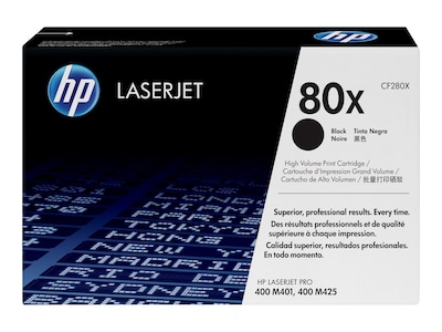 HP 80X (CF280X) High Yield Black Original LaserJet Toner Cartridge, CF280X, 13785572, Toner and Imaging Components - OEM HP 80X (CF280X) High Yield Black Original LaserJet Toner Cartridge, CF280X, 13785572, Toner and Imaging Components - OEM