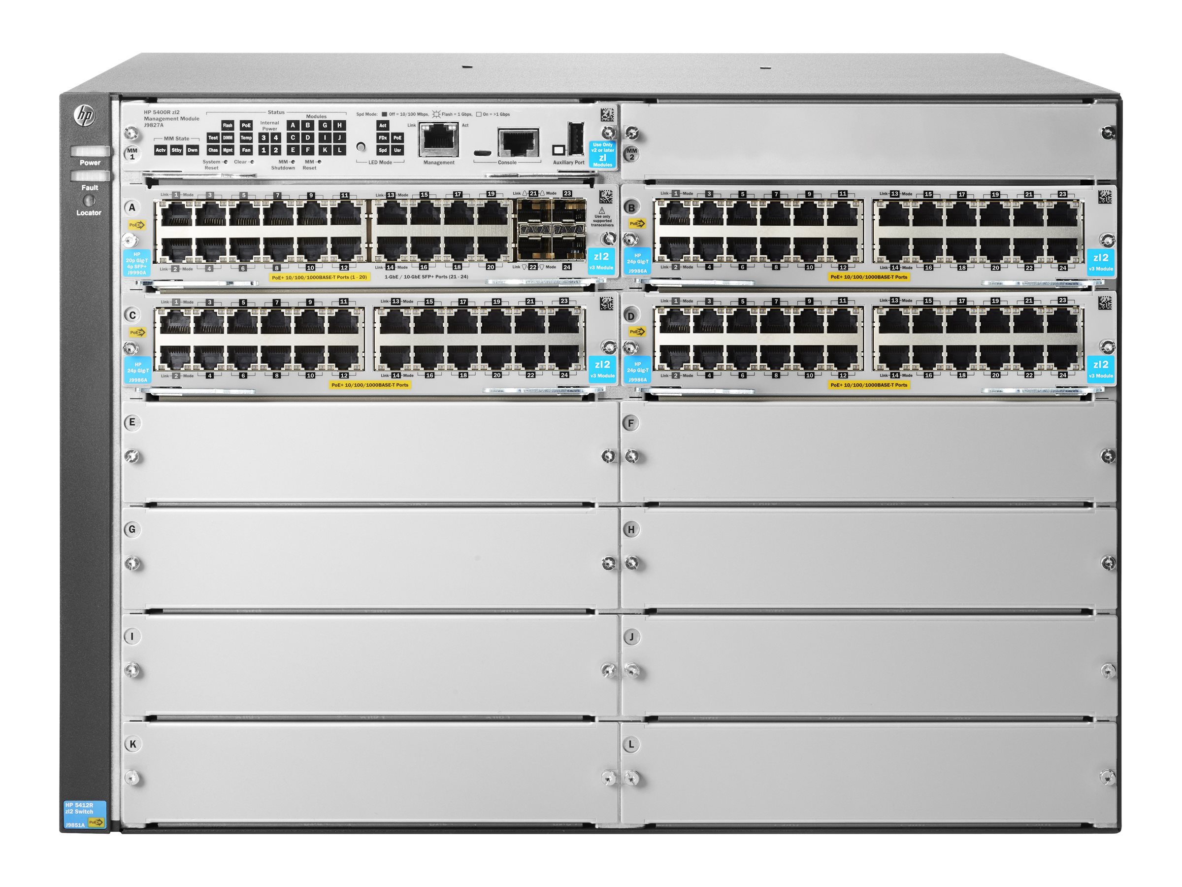 Hpe 5412r 92xgt 7u Rm Managed Switch P 1 2ghz 4gb Ram 1gb Jl001a