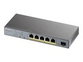 Zyxel 5-port Gigabit PoE+ L2 Web Managed Switch (60W) W SFP Uplink 802.3BT S , GS1350-6HP, 37425205, Network Switches