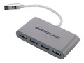 IOGEAR HUB-C, USB-C to 4-Port USB-A Hub 5Gbps, Black, GUH3C14, 30833804, USB & Firewire Hubs