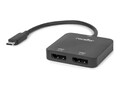 Rocstor USB-C to Dual DisplayPort M F Adapter, Y10A201-B1, 41612503, Adapters & Port Converters