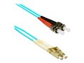 ENET ST-LC 50 125 OM3 Multimode Fiber Patch Cable, Aqua, 15m, STLC-10G-15M-ENC, 32836144, Cables