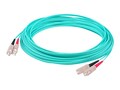 AddOn OM3 Fiber Patch Cable, SC-SC, 50 125, Duplex, Multimode, Aqua, 1m, ADD-SC-SC-1M5OM3, 14418571, Cables