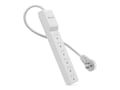 Belkin 6-Outlet 1080J Rotating Plug Surge Protector w  6ft Cord - White , BE106000-06R, 7478007, Surge Suppressors