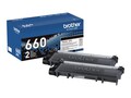 Brother Black TN660 High Yield Toner Cartridges (2-pack), TN6602PK, 37836645, Toner and Imaging Components - OEM