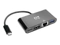 Tripp Lite USB-C to HDMI 4K 30Hz Adp with USB-A Hub, Gigabit Ethernet, Thunderbolt 3, U444-06N-H4GUBC, 35029604, Docking Stations & Port Replicators