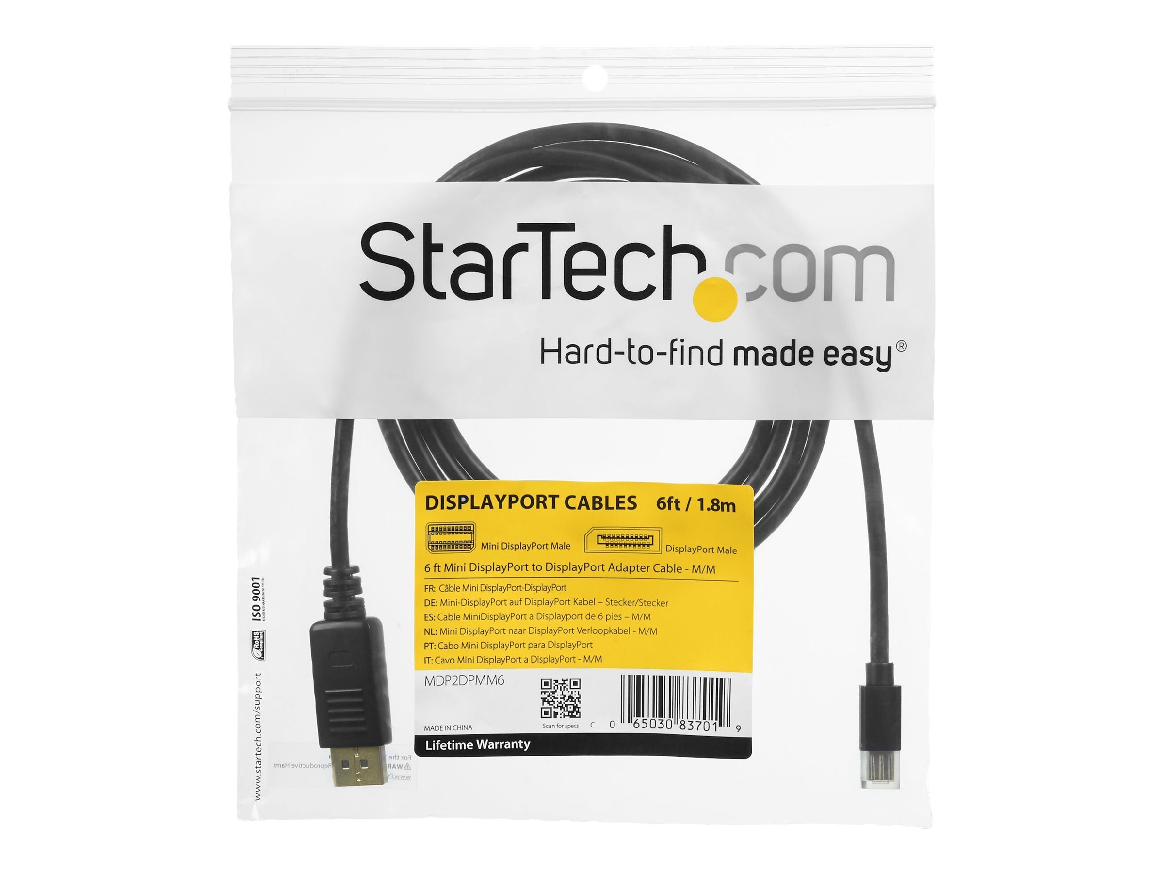 StarTech.com Mini to DisplayPort M M Cable, (MDP2DPMM3)