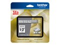 Brother 0.47 x 26.2' White Print on Premium Matte Gray Laminated Tape for P-touch Label Maker, TZEML35, 36214203, Paper, Labels & Other Print Media