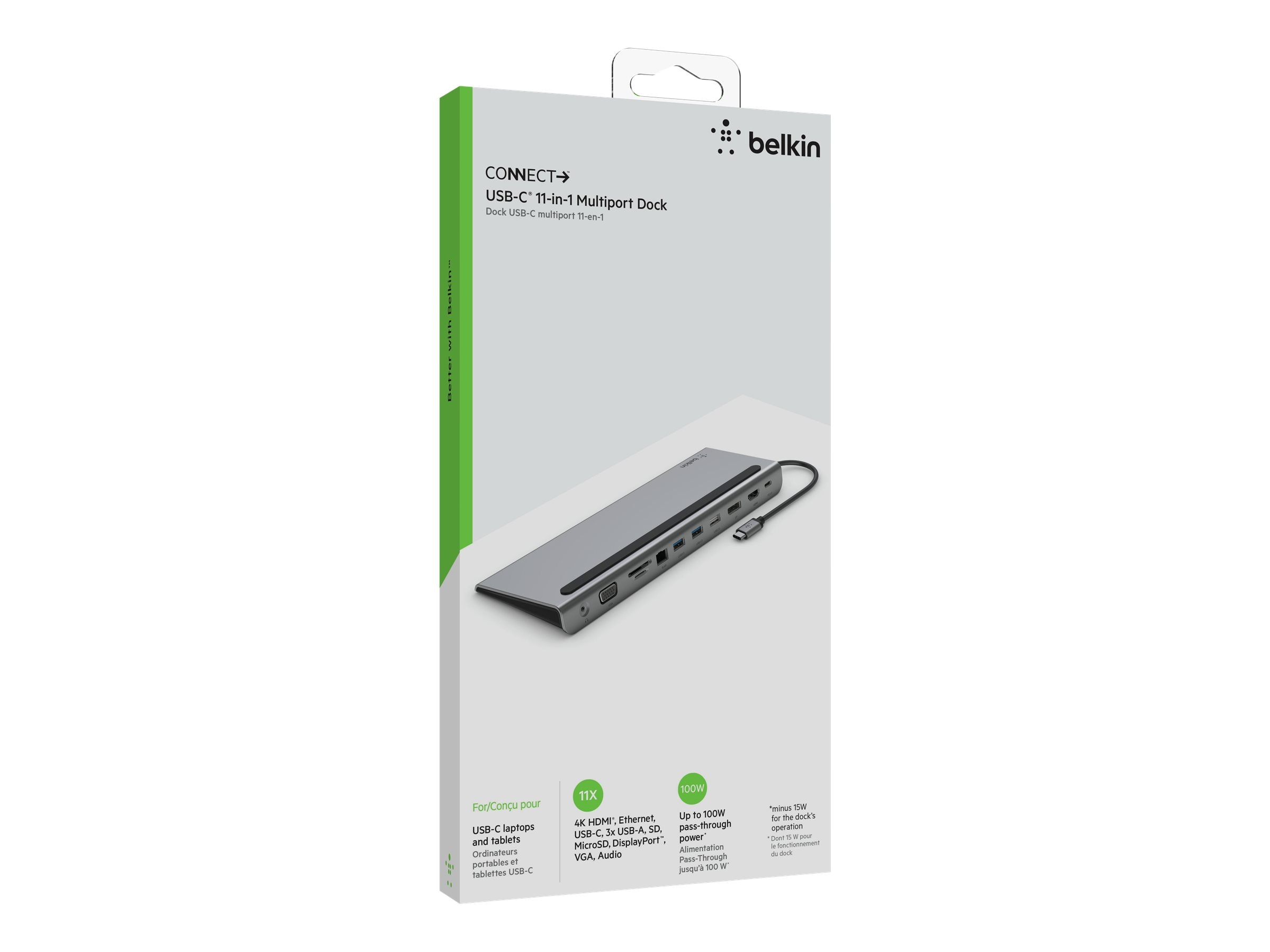 Belkin 11-in-1 USB C Hub with 4K HDMI, DP, VGA, 100W PD Docking Station for  MacBook Pro, Air, and more Gray INC004btSGY - Best Buy