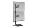 Ergotech Dual Monitor Desk Stand with Pivot and Tilt for Displays up to 24, Vista Black, 9109-D-104, 41524899, Stands & Mounts - Desktop Monitors