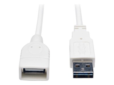 Tripp Lite Reversible USB Type A to A M F Cable, White, 10ft, UR024-010-WH, 17455255, Cables