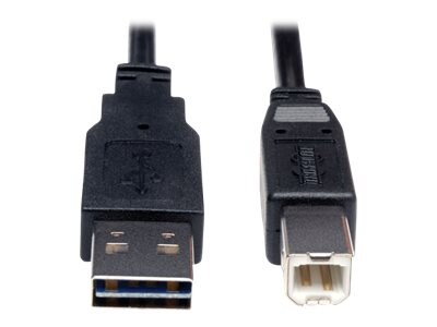 Tripp Lite Universal Reversible USB 2.0 A-Male to B-Male Device Cable, 3ft, UR022-003, 16130977, Cables