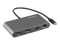StarTech.com Thunderbolt 3 DisplayPort 4K 60Hz USB-A GbE Dual Monitor Mini Dock Docking Station, TB3DKM2DPL, 41169154, Docking Stations & Port Replicators
