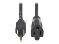 Tripp Lite Power Extension Cord, NEMA 5-15P to NEMA 5-15R 13A, 120V, 16 AWG, 1 ft. (0.3 m), Black, P022-001-13A, 41526598, Power Cords
