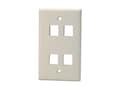 Signamax 4-Port Single Gang Keystone Faceplate without Labeling, White, SKF-4-WH, 42220368, Premise Wiring Equipment Signamax 4-Port Single Gang Keystone Faceplate without Labeling, White, SKF-4-WH, 42220368, Premise Wiring Equipment